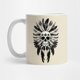 skull with feathers Mug